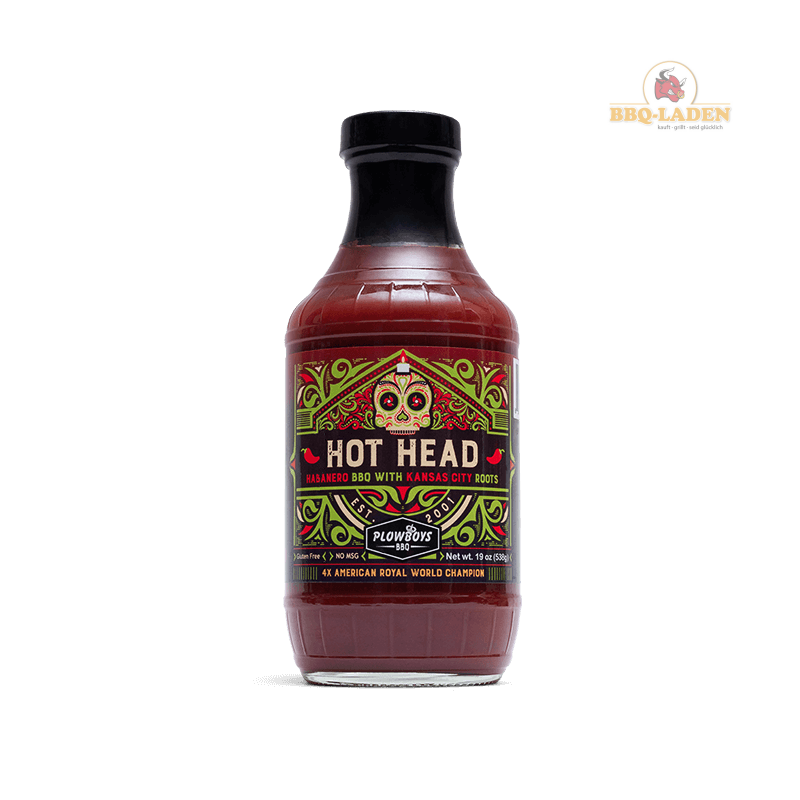 Plowboys Hot Head BBQ Sauce, 10,95