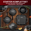 Dutch Oven Set 16-teilig – Dutch Oven 4.5L in Holzbox mit Grillpfanne + 2 x Mini Bratpfanne + 2 x Mini Dutch Oven + Untersetzer + 2 in1 Deckelheber + Bürste + Grillplatte + 2x Pflegepaste + Ringreiniger + Rezeptbuch + Gebrauchsanweisung