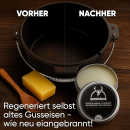 Dutch Oven Set 16-teilig – Dutch Oven 4.5L in Holzbox mit Grillpfanne + 2 x Mini Bratpfanne + 2 x Mini Dutch Oven + Untersetzer + 2 in1 Deckelheber + Bürste + Grillplatte + 2x Pflegepaste + Ringreiniger + Rezeptbuch + Gebrauchsanweisung